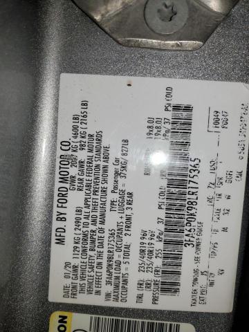 2020 FORD FUSION TIT - 3FA6P0K98LR175365