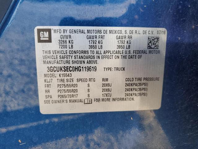 2017 CHEVROLET SILVERADO - 3GCUKSEC0HG119619