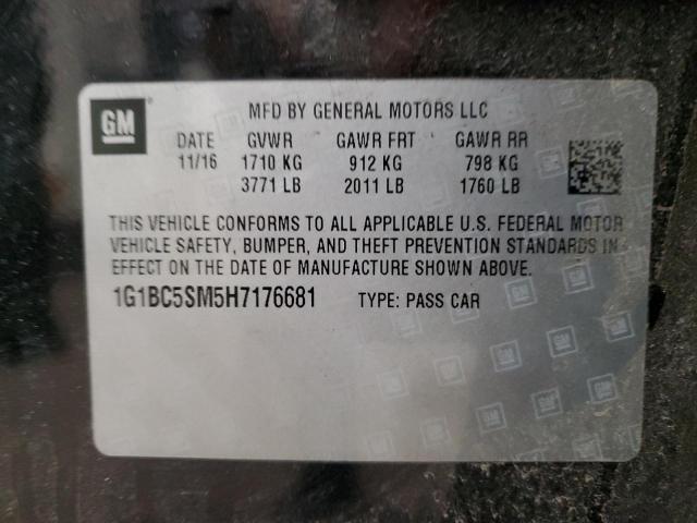 2017 CHEVROLET CRUZE LS - 1G1BC5SM5H7176681