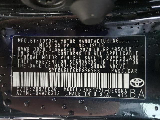 2019 TOYOTA COROLLA L - 5YFBURHE6KP926266