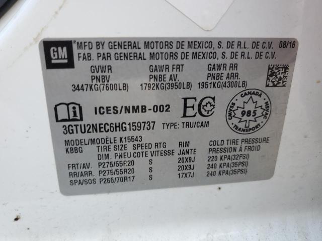 2017 GMC SIERRA K15 - 3GTU2NEC6HG159737