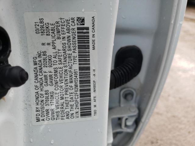 2021 HONDA CIVIC LX - 2HGFC2F62MH554961