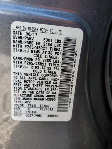 2017 INFINITI QX70 - JN8CS1MU0HM143890