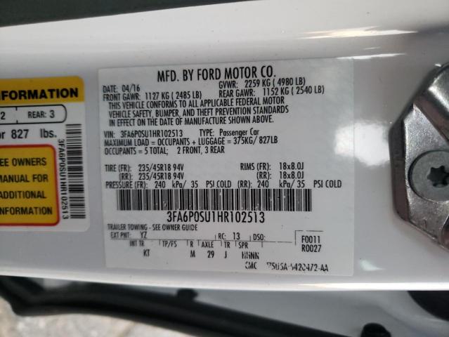 2017 FORD FUSION TIT - 3FA6P0SU1HR102513