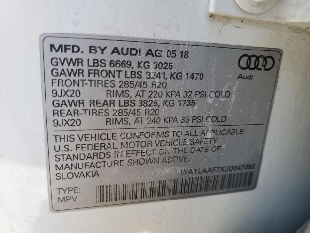 VIN WA1LAAF7XJD047092 2018 AUDI Q7 no.13