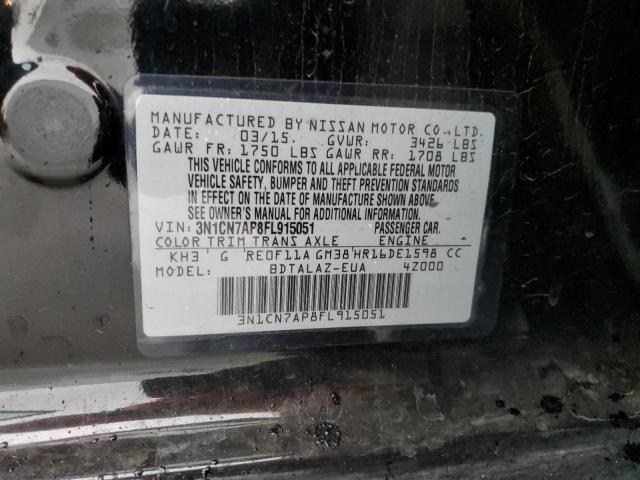 VIN 3N1CN7AP8FL915051 2015 NISSAN VERSA no.13