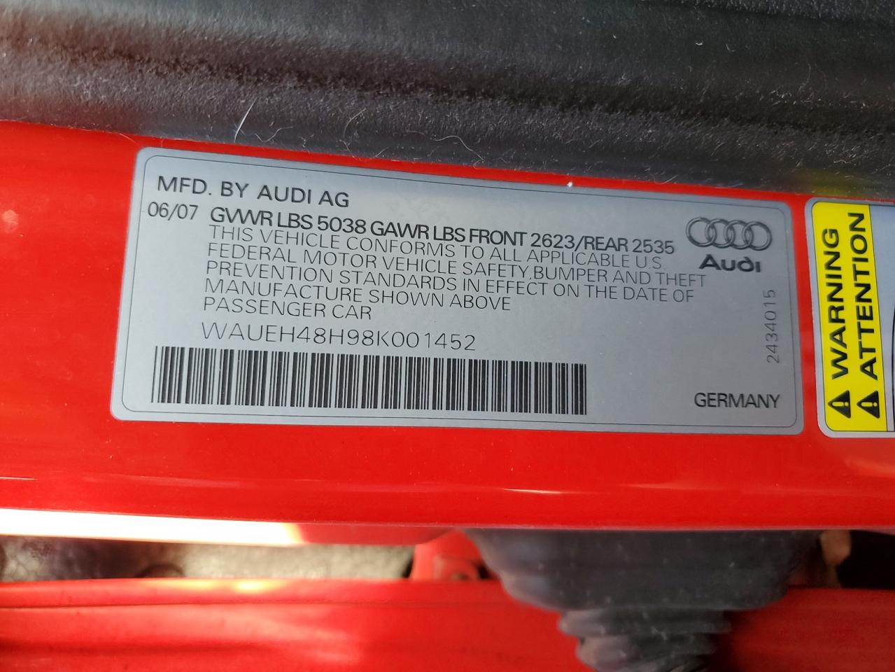 Lot #3037023722 2008 AUDI A4 S-LINE