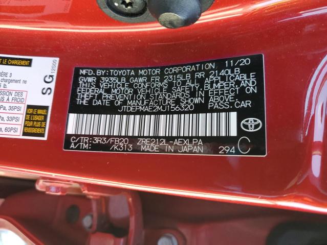 2021 TOYOTA COROLLA LE - JTDEPMAE2MJ156320