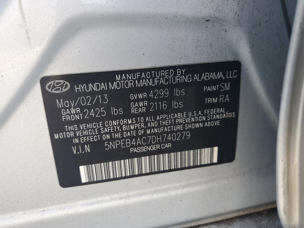 Lot #3027085816 2013 HYUNDAI SONATA GLS