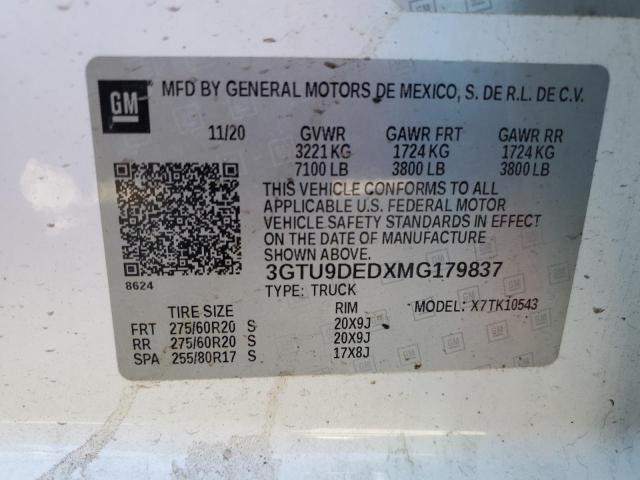 2021 GMC SIERRA K15 - 3GTU9DEDXMG179837
