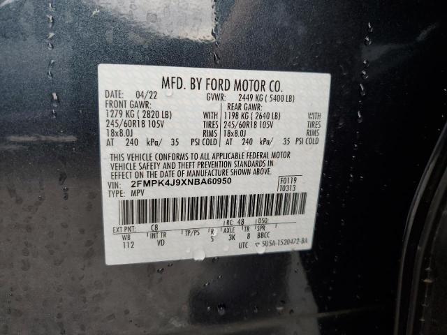 2022 FORD EDGE SEL - 2FMPK4J9XNBA60950