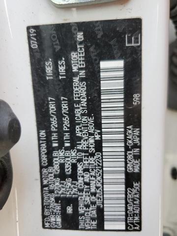 2019 TOYOTA 4RUNNER SR - JTEZU5JR2K5212230
