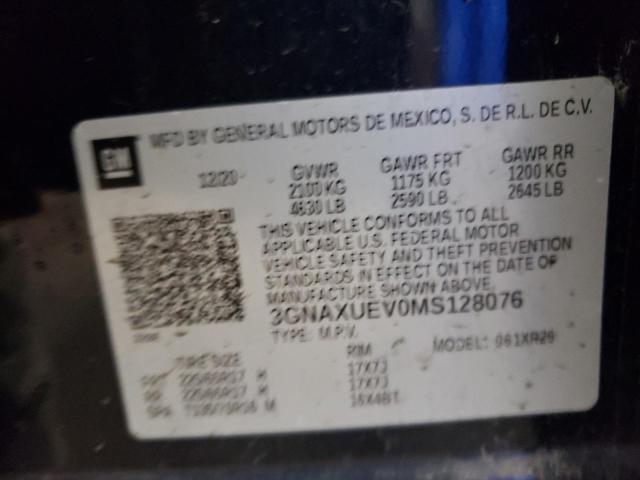 2021 CHEVROLET EQUINOX LT - 3GNAXUEV0MS128076