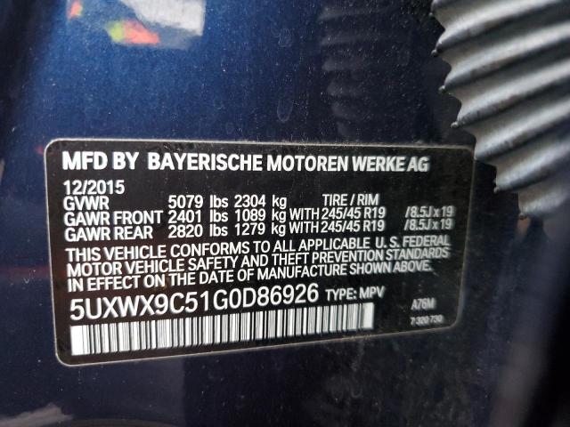 VIN 5UXWX9C51G0D86926 2016 BMW X3 no.13