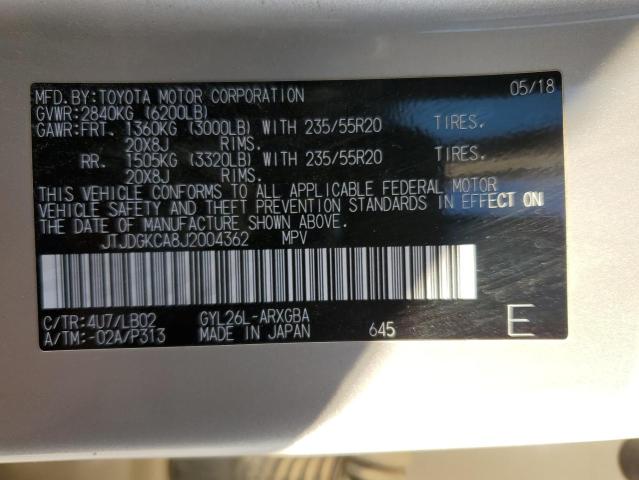 2018 LEXUS RX 450H L JTJDGKCA8J2004362