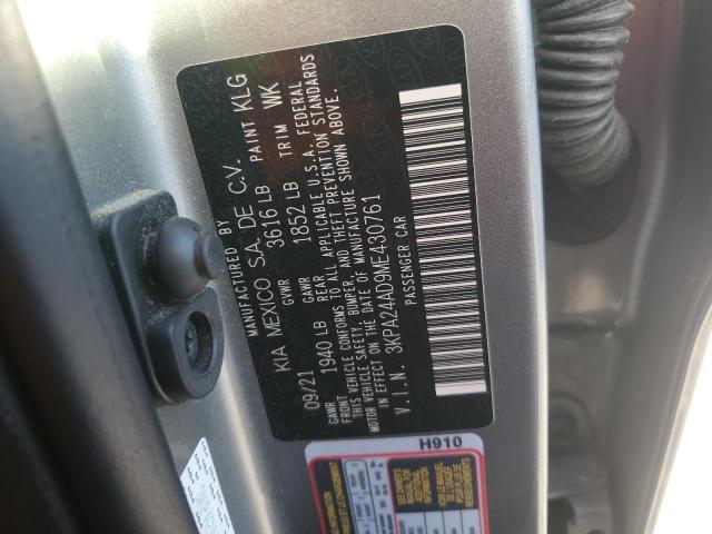 VIN 3KPA24AD9ME430761 2021 KIA RIO no.12