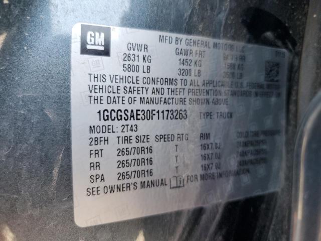 2015 CHEVROLET COLORADO - 1GCGSAE30F1173263