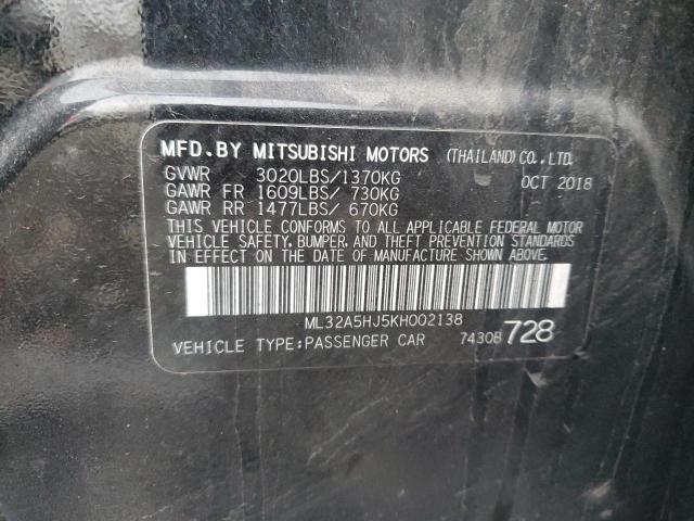 2019 MITSUBISHI MIRAGE LE ML32A5HJ5KH002138