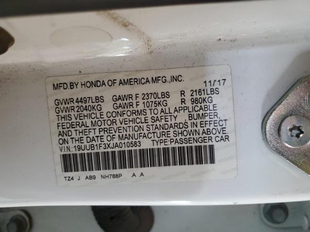 2018 ACURA TLX - 19UUB1F3XJA010583