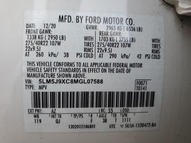 2021 LINCOLN AVIATOR BL 5LM5J9XC8MGL07588