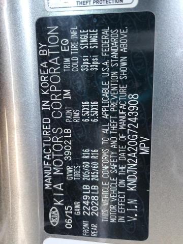 2016 KIA SOUL - KNDJN2A20G7243908