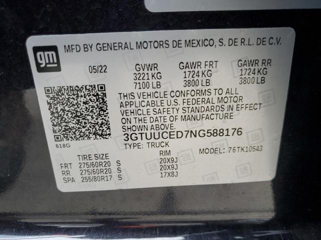 2022 GMC SIERRA K15 - 3GTUUCED7NG588176