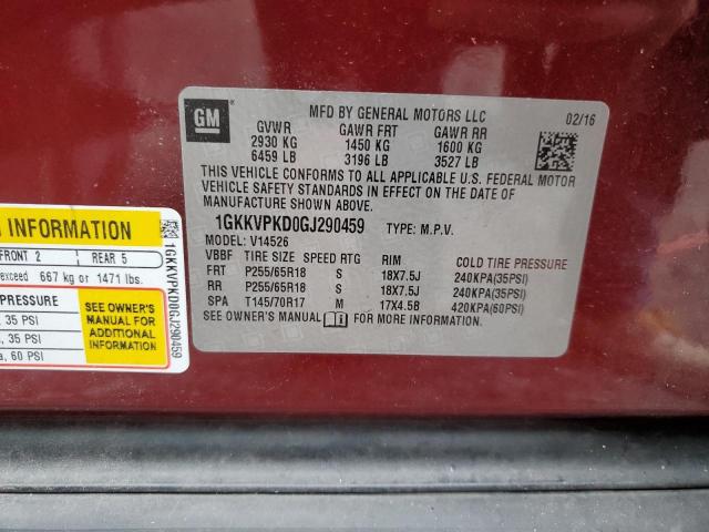 2016 GMC ACADIA 1GKKVPKD0GJ290459