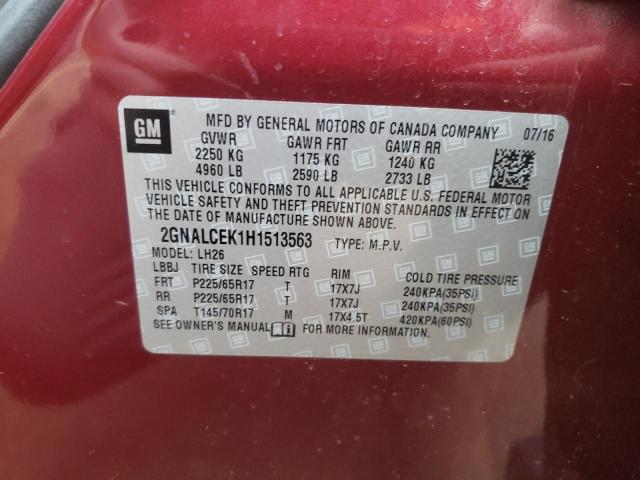 2017 CHEVROLET EQUINOX LT - 2GNALCEK1H1513563