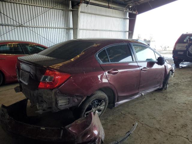 HONDA CIVIC LX 2012 burgundy  gas 19XFB2F5XCE363906 photo #4