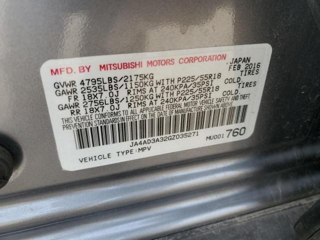 2016 MITSUBISHI OUTLANDER - JA4AD3A32GZ035271