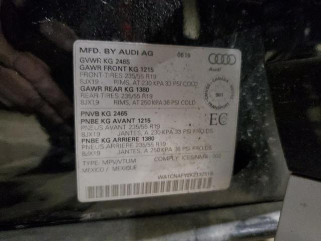 2019 AUDI Q5 PRESTIG WA1CNAFY2K2132518