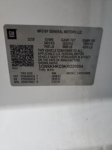 2019 CHEVROLET SUBURBAN K 1GNSKHKC5KR220054