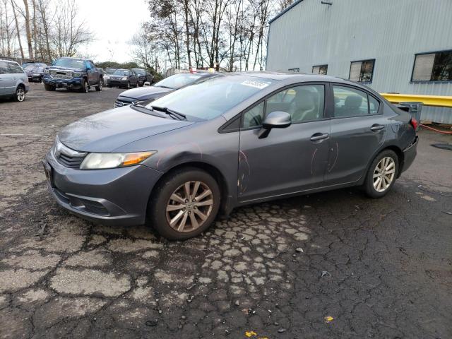 HONDA CIVIC EXL 2012 gray  gas 19XFB2F98CE317140 photo #1