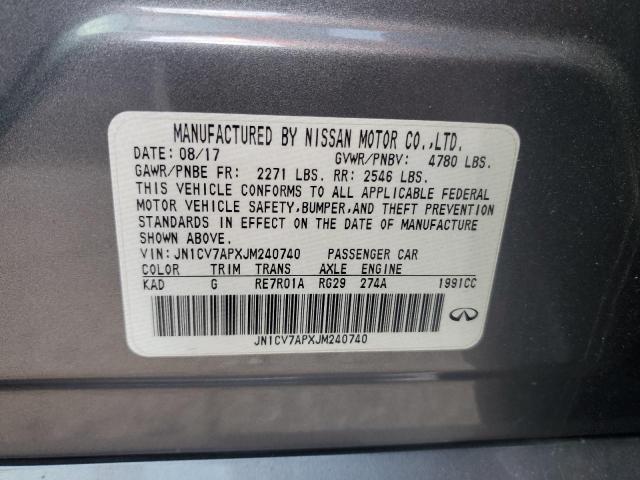 2018 INFINITI Q50 PURE - JN1CV7APXJM240740
