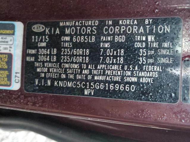 VIN KNDMC5C15G6169660 2016 KIA ALL MODELS no.13