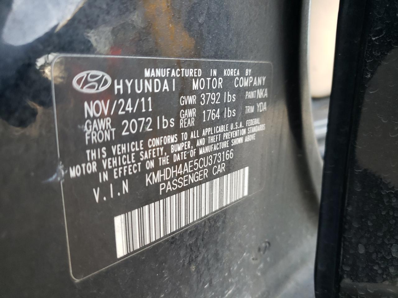 Lot #3029547092 2012 HYUNDAI ELANTRA GL