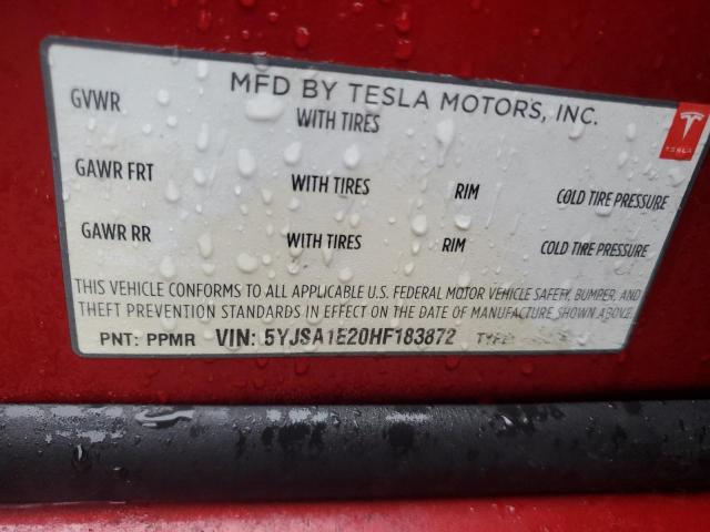 2017 TESLA MODEL S - 5YJSA1E20HF183872