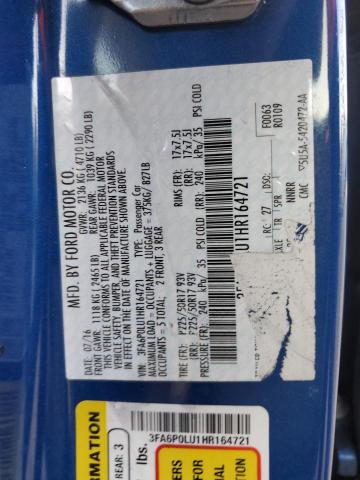 2017 FORD FUSION SE - 3FA6P0LU1HR164721
