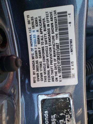 2019 HONDA CIVIC EX - 19XFC1F38KE013467