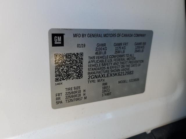 2019 CHEVROLET EQUINOX LT - 2GNAXLEX5K6212983