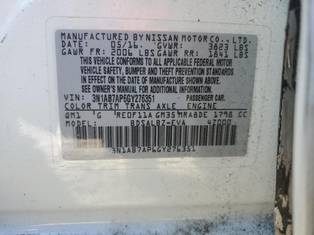 2016 NISSAN SENTRA S - 3N1AB7AP6GY276351
