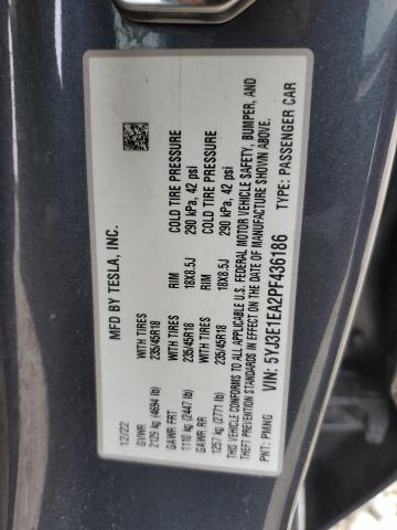 2023 TESLA MODEL 3 - 5YJ3E1EA2PF436186