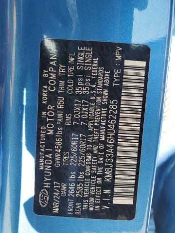 2017 HYUNDAI TUCSON LIM - KM8J33A46HU462285