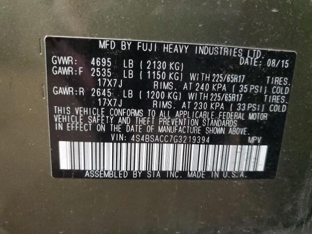 2016 SUBARU OUTBACK 2. - 4S4BSACC7G3219394