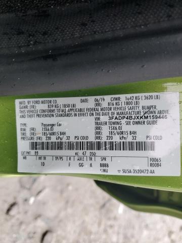 2019 FORD FIESTA SE 3FADP4BJXKM159446