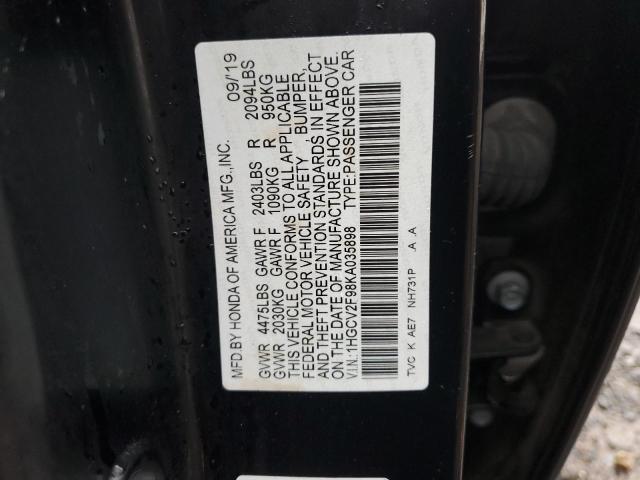 2019 HONDA ACCORD TOU - 1HGCV2F98KA035898