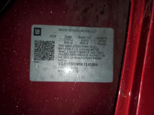 2019 CHEVROLET CRUZE LT 1G1BE5SM6K7141956