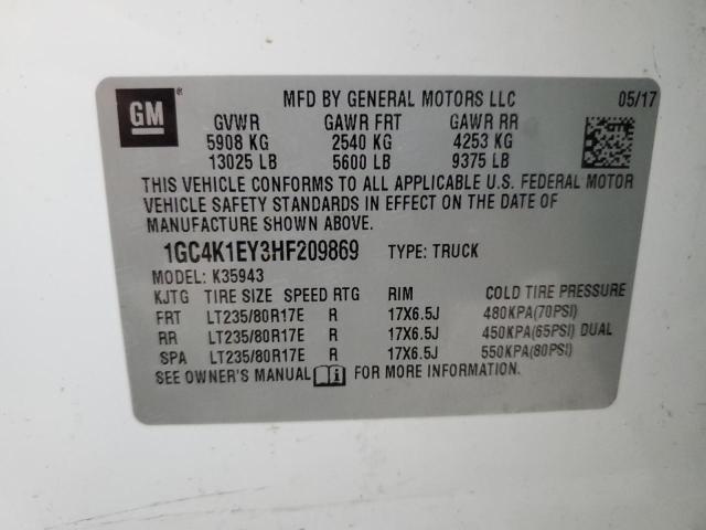 VIN 1GC4K1EY3HF209869 2017 CHEVROLET ALL MODELS no.13