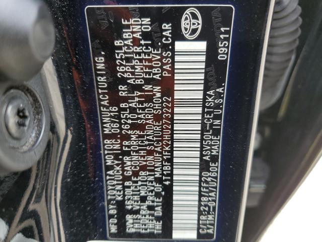 2017 TOYOTA CAMRY LE - 4T1BF1FK2HU273222