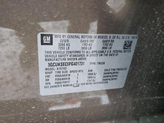 2015 CHEVROLET 1500 Z71 3GCUKSEC6FG401731